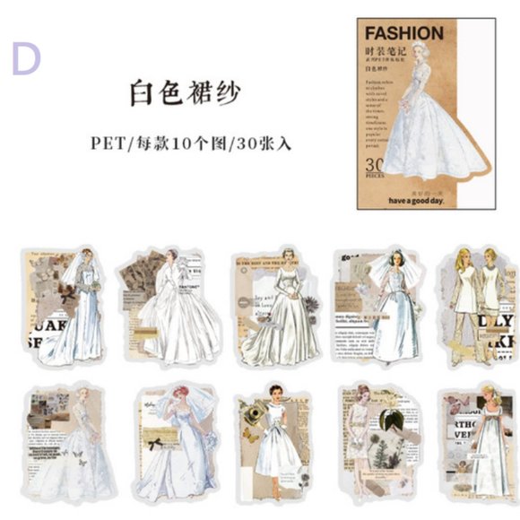 1950 Vintage Fashion Waterproof Sticker Pack - Picture 12 of 12